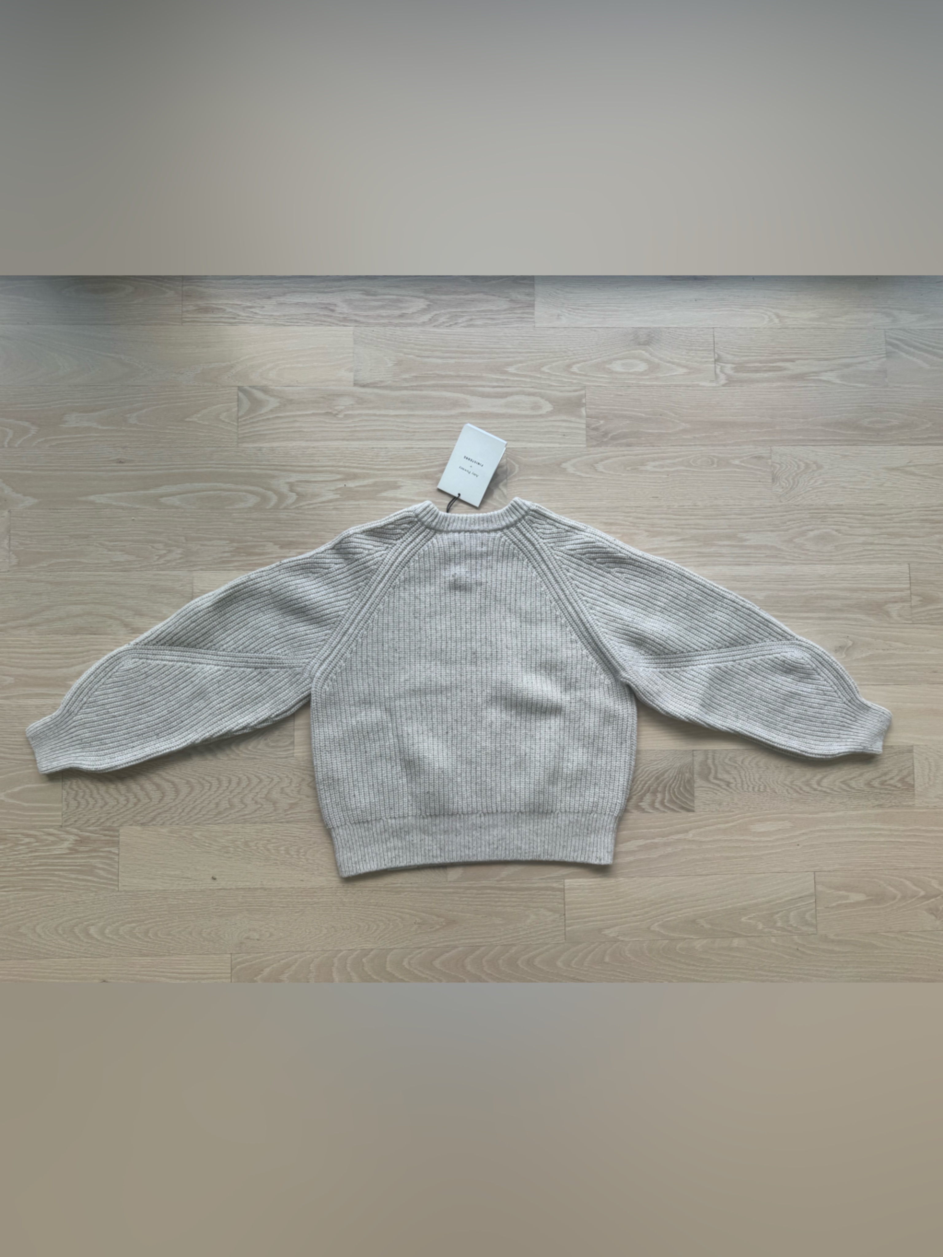 Amy Powney X Finisterre Light Gray Crewneck Ribbed Sweater Bnwt Size 8 — image 6 of 6